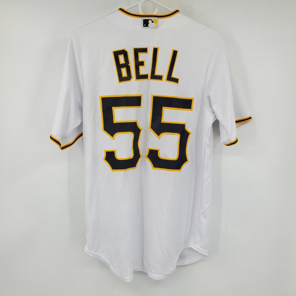 Majestic Josh Bell‎ Pittsburgh Pirates 55 White Cool Base Jersey Mens Small 7700